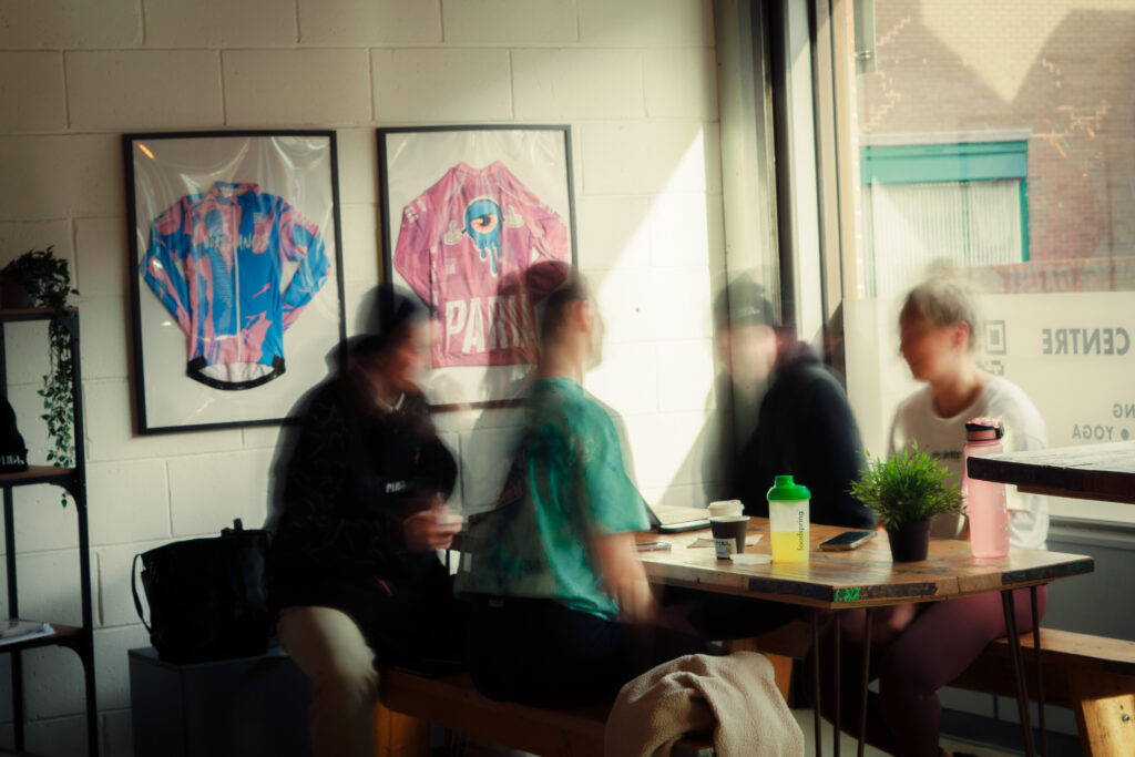 Morning light streaming onto a cappuccino at Fuel Coffee Shop.